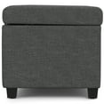 thumbnail image 6 of Avalon 54 inch Wide Contemporary Extra Large Storage Ottoman Bench in Slate Grey Polyester Linen Fabric, 6 of 12