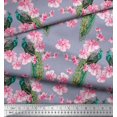 thumbnail image 3 of Soimoi Rayon Crepe Fabric Floral & Peacock Bird Fabric Prints by Yard 46 Inch Wide, 3 of 3