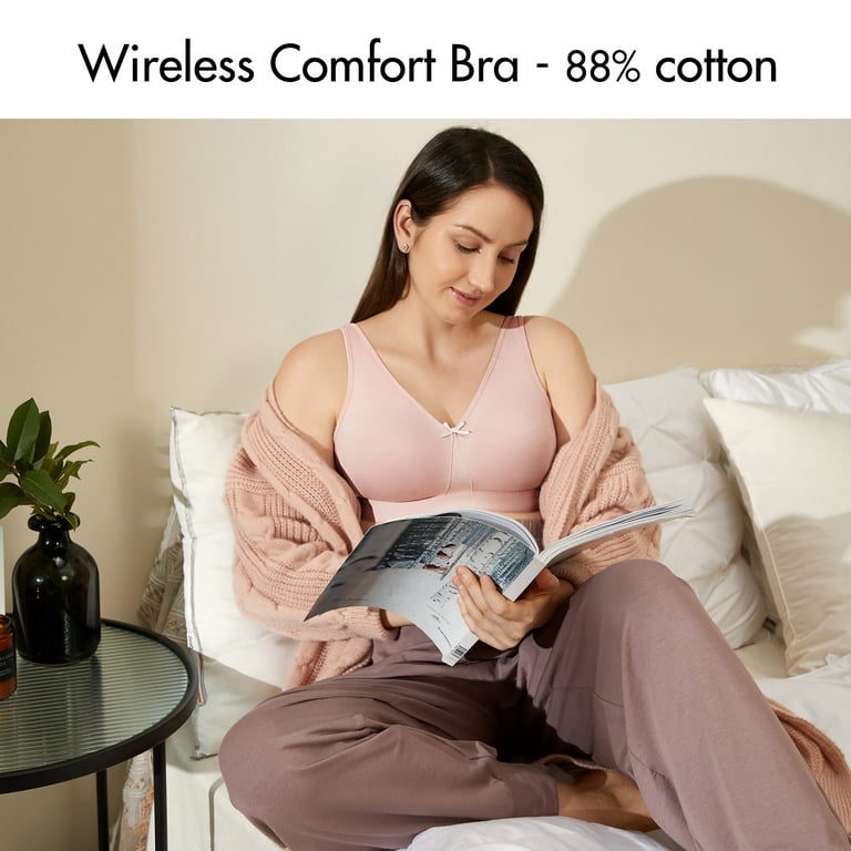 Women's Wireless Minimizer Plus Size Sleep Unlined Full Coverage Lace Bra  46C 