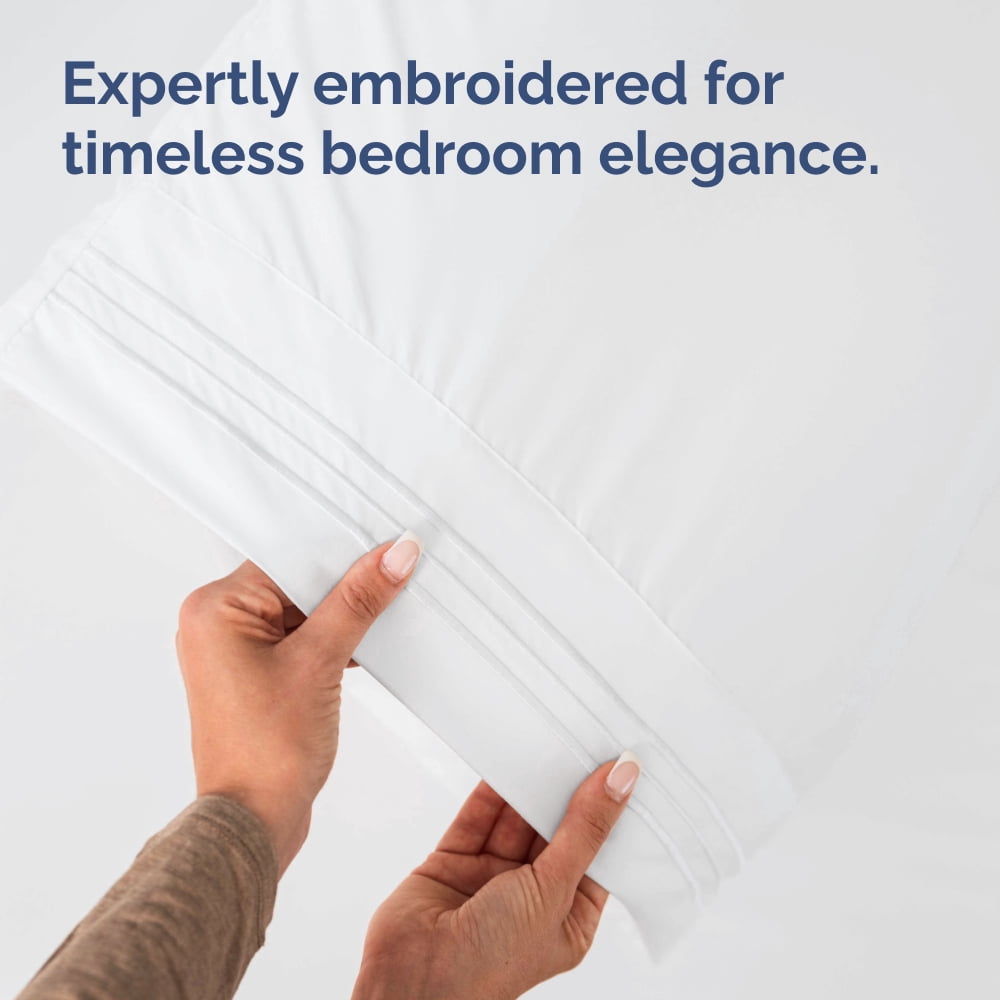 CGK Linens Extra Soft Pillowcases Set of 4 - Queen / Standard Size Hotel Luxury Breathable & Cozy 4-Piece Pillow Covers, White