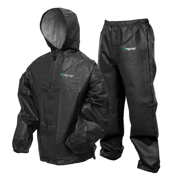 Frogg Toggs Pro Lite Waterproof Rain Suit, Carbon Black, Size X-Large ...