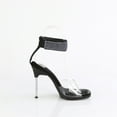 thumbnail image 5 of Fabulicious CHIC-40 4 1/2" Metal Stiletto Heel Black & Clear Evening Shoes Sandals With Rhinestones, 5 of 5