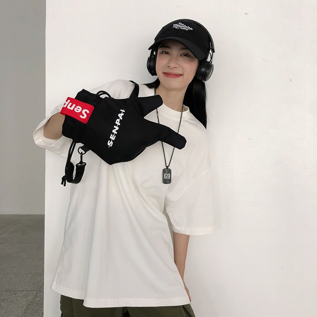 Bolso bandolera con forma de dedo versátil Bolso de hombro creativo Monedero (Negro)