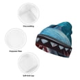 thumbnail image 3 of Pofeuu Cartoon Cute Shark Print Beanie Hat for Men Women Knit Winter Hat Warm Cuffed Skull Beanie Slouchy Soft Unisex, 3 of 6