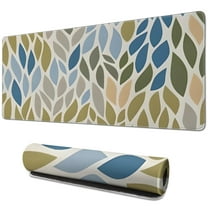 Long Mouse Pads for Desk,Blue Leaf and Vine Pattern Desk Mats on Top Of Desks, Desk Mouse Pad Extra Large with 3mm Non-Slip Base and Stitched Edge for Gaming,Office,Work,Home 31.5"x11.8"