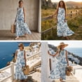 thumbnail image 3 of FOR U DESIGNS Palm Tree Toile De Jouy Print Matchable Couple Clothes Hawaiian Linen-Style Casual Button Up Shirt for Him and Flowy Sleeveless Sundress for Her with Pocket, 3 of 7