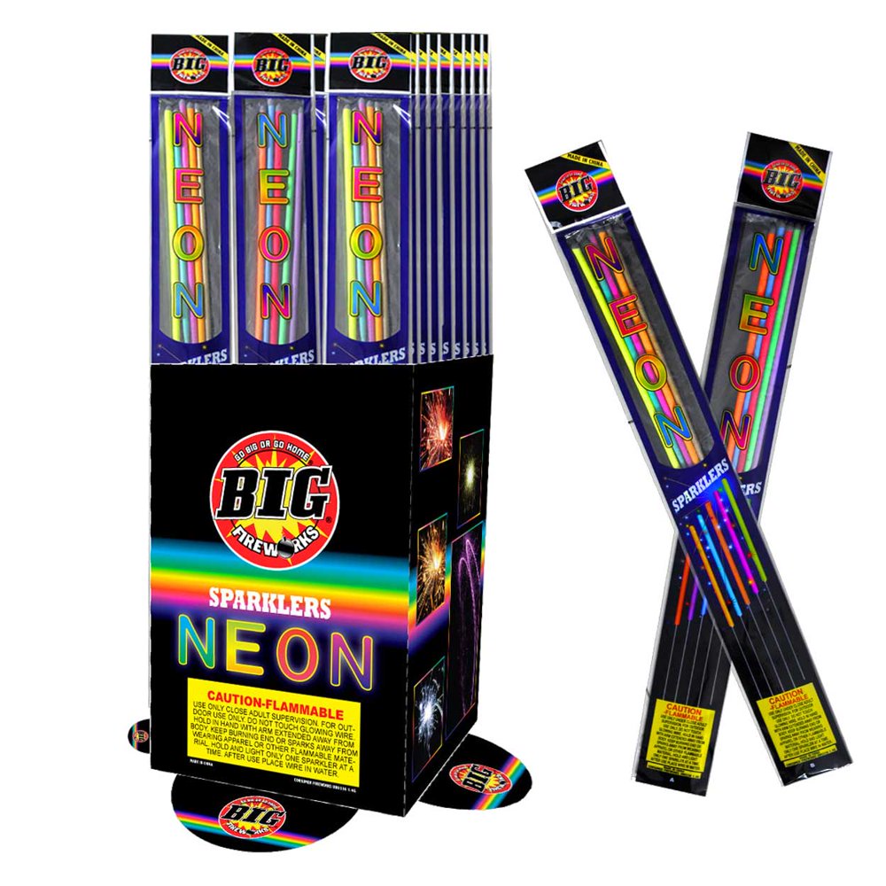 10pc 20 Neon Sparklers 2 Packages of 5 Sparklers