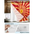 thumbnail image 3 of No Hook Cloth Fabric Shower Curtain with Snap in Liner, Yellow Red Boho Waterproof Shower Curtains Set with See Through Top Window, Farmhouse Gradient Abstract Tie Dye Art Bath Curtains 36"x72", 3 of 6