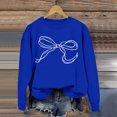 thumbnail image 4 of TINZ Ladies' Classic Style Printed Bow Print Hooded Sweatshirt Round Neck Base Sweatshirt Funnel Neck Sweatshirts Women Women Set Hooded Workout Tops Women, 4 of 4