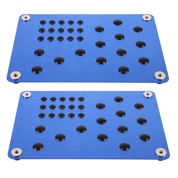 SOPOTUTU 2Pcs Blue Car Foot Pedal Mats with Aluminum Alloy Non Slip Footrest for Safe Driving