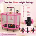 thumbnail image 6 of 60" Toddler Trampoline with Enclosure Net, Kids Trampoline with Basketball Hoop, SHINPT Indoor Trampoline for Kids, Small Trampoline with Ocean Balls, Mini Trampoline with Rings, Gift for Boys Girls, 6 of 10