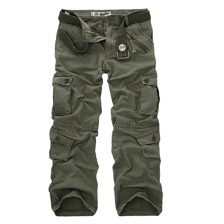 ZKCCNUK Cargo Pants for Men Multi-pocket Butt Zipper Cargo Pants