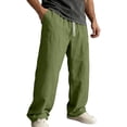 thumbnail image 2 of Afelkas Men's Relaxed Fit Casual Pants Drawstring Waist Lightweight Trousers for Daily Workwear and Easy Casual Weekend Outings Army Green,M, 2 of 7