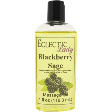 Blackberry Sage Massage Oil by Eclectic Lady 4 oz Sweet Almond Oil and Jojoba Oil