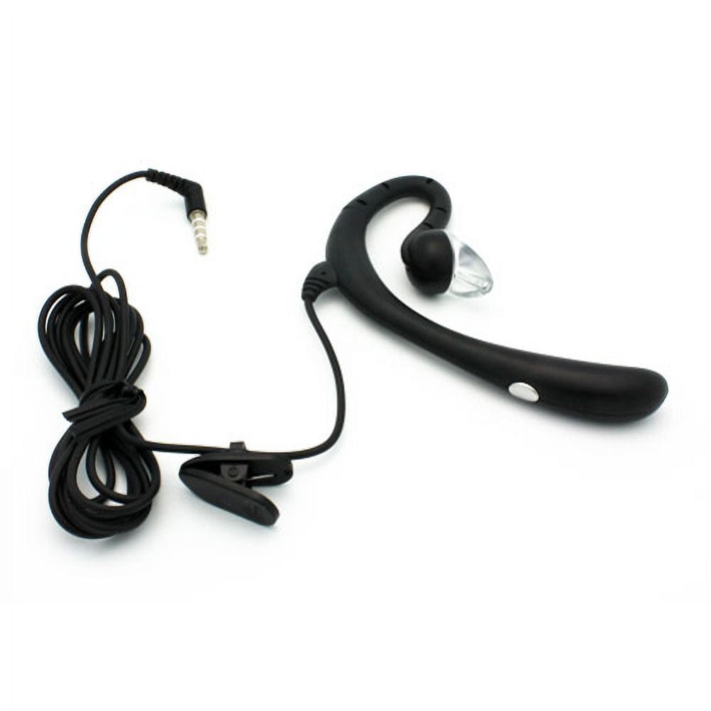 Earphone w Mic Wired Mono Headset for Kyocera DuraXV Extreme -- Headphone 3.5mm Single Earbud Hands-free Microphone Over-the-ear compatible with Kyocera DuraXV Extreme Flip Phone