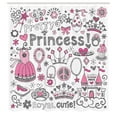thumbnail image 3 of Ambesonne Girls Shower Curtain, Tale Cartoon Tiara, 69"Wx75"L, Grey Pink White, 3 of 5