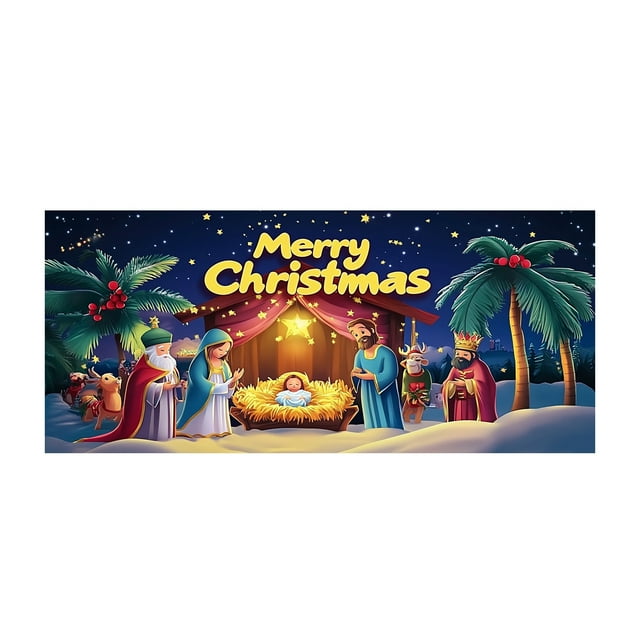 Garage Banner Christmas Blue Banner Personality