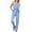 Blue, variant on Bigersell Women Ribcage Straight Ankle Jumpsuits Fashion Women Sleeveless Solid V-Neck Vest Casual Bandage Long Jumpsuit Ladiess Winter Pants