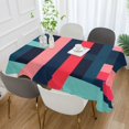 thumbnail image 2 of Yayeee Tablecloths 54" x 54" Rectangle Wrinkle Resistant Party Table Cover, Navy Blue Stripes, 2 of 8