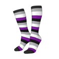 thumbnail image 2 of Women's Knee High Socks Asexuality Pride Flag Outdoor Casual Tube Socks, 2 of 7