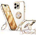 thumbnail image 1 of Étui pour iPhone 15 Pro Max avec Support, Étui de Téléphone avec Double Anneau Support, Étui de Protection de Luxe pour Femmes Filles Cœur pour iPhone 15 Pro Max, Blanc, 1 of 4