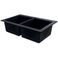thumbnail image 3 of Transolid Radius 33in x 22in silQ Granite Drop-in Double Bowl Kitchen Sink with 4 CBDE Faucet Holes, In Black, 3 of 4