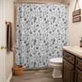 thumbnail image 3 of Black Wildflowers Shower Curtain - Water Repellent Fabric Shower Curtains Washable, Chic Floral Classic Botanical Decorative Polyester Cloth Bathroom Curtains Modern Bath Decor 72"x72", 3 of 8