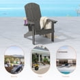 thumbnail image 4 of ACEGOSES 1 Pcs Outdoor Patio Adirondack Chair with Cup-holder for Garden, Lawn Yard and Beach, Gray, 4 of 9