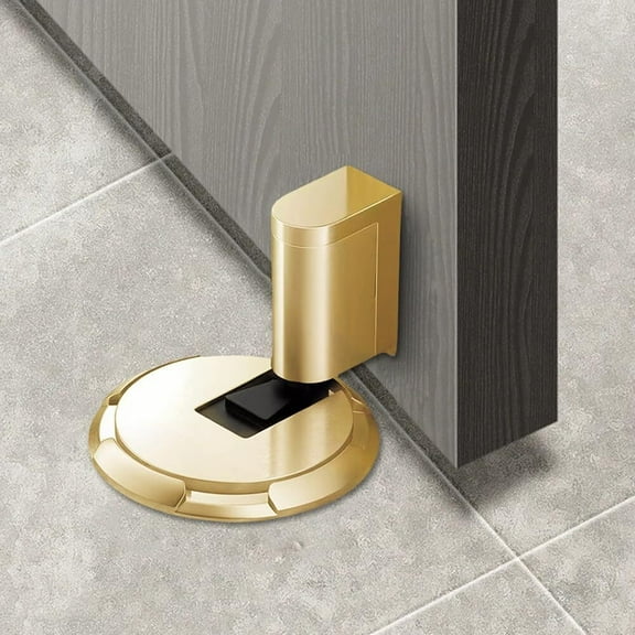 Mechanical Floor Door Stopper, Adjustable Height Door Holder for Within 3/4 Inch High Door Gaps, Windproof Door Stopper Indoor Heavy Duty Floor Door Stop with Screws and Adhesive