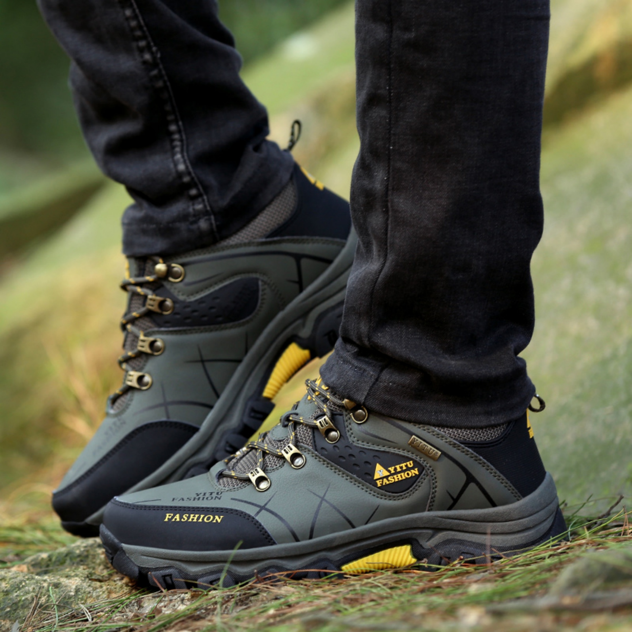 SKIUHS Men's Hiking Shoes – Insulated & Breathable All-Terrain Options, Non-Slip Waterproof Outdoor Trail Shoes