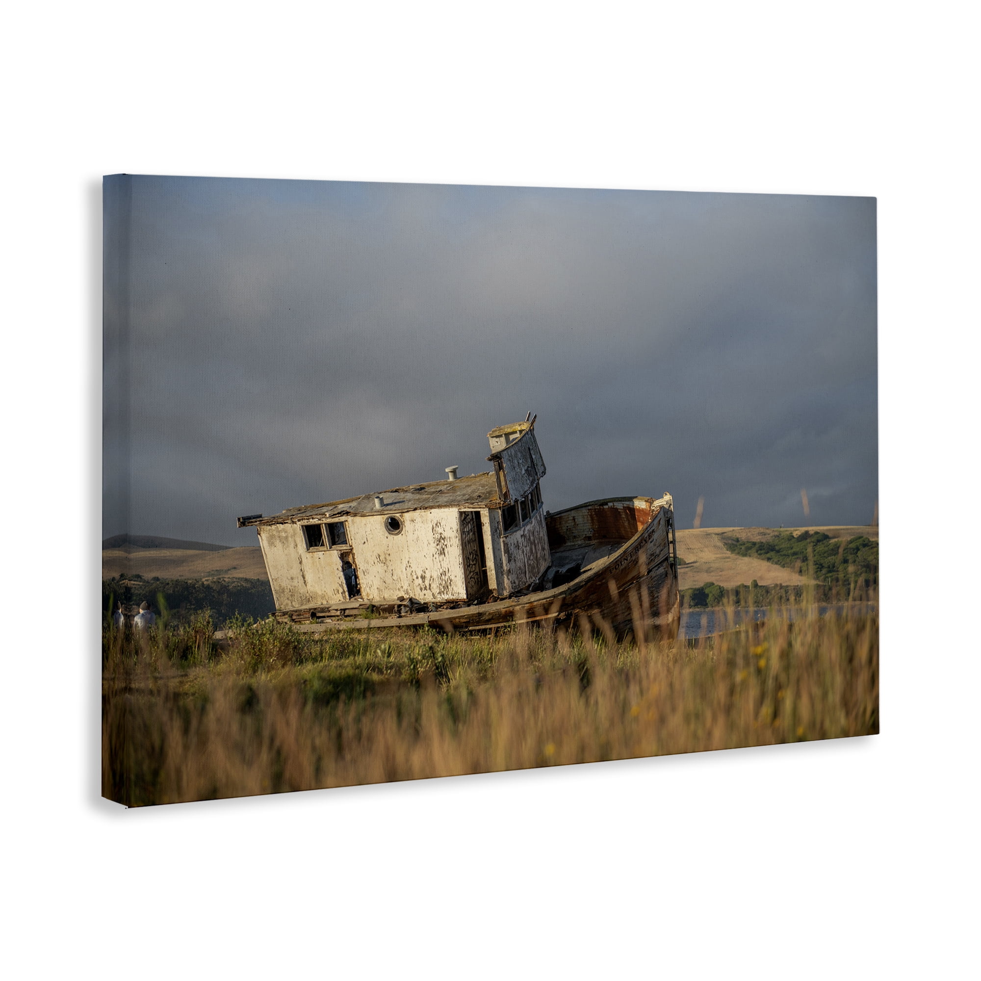 Stupell Industries Old Shipwreck on Beach Landscape & Nature Photography Wrapped Canvas Art Print Wall Art, 24 x 16