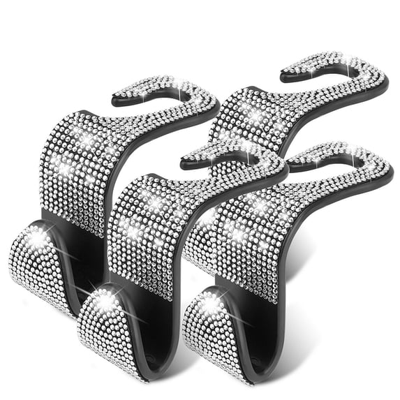Universal Car Vehicle Back Seat Headrest Hanger Holder Hook for Bag Purse Cloth Drink Grocery, Set of 4