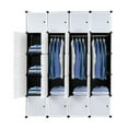 thumbnail image 3 of Cfowner 20 Cube Storage Shelves Organizer Stackable Plastic Shelves, with Hanging Rod White Doors and Black Panels, 3 of 7