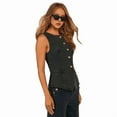 thumbnail image 2 of Womens Tops Vest Tops for Women Tank Top for Women Sleeveless Tops for Women Women's Denim Vest Black Vest XL, 2 of 9