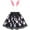 Black Bunny Set, variant on Girl Skirt Peaked Edge Green Leaf Hawaii Tutu Luau Hula Dancing 6 Years