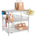 thumbnail image 2 of Global Industrial TG24603EP 34 x 60 x 24 in. Nexelate Silver Epoxy To Go Rack with 3 Wire Shelves, Dividers & Ledges, 2 of 4