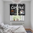 thumbnail image 6 of 2 Panels Kitchen Tier Curtains 39 Inch Length, Black Coffee Vintage Grommets Window Treatment Curtain, Farmhouse Coffee Cup Bean Thermal Curtains Drapes for Living Room/Bathroom, 6 of 9