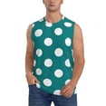 thumbnail image 1 of Balery Teal And White Polka Dot Camisetas sin mangas para hombre, absorbe la humedad y protege contra el mal olor.-Large, 1 of 7