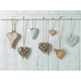 thumbnail image 2 of Frank, Assaf 24x19 White Modern Wood Framed Museum Art Print Titled - Hearts hanging on wooden background, 2 of 4