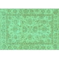 thumbnail image 1 of Ahgly Company Machine Washable Indoor Rectangle Oriental Turquoise Blue Traditional Area Rugs, 8' x 12', 1 of 4
