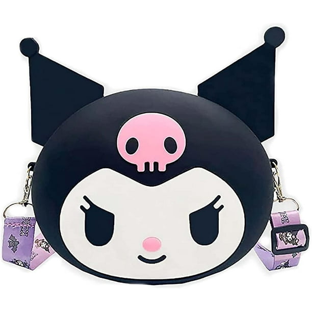 Bolso bandolera negro y morado Anime bandolera bolso de mano para niñas y niños