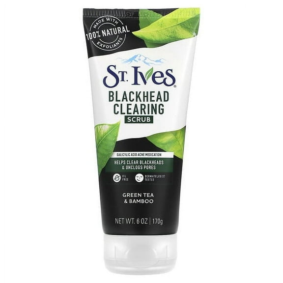 St. Ives, Blackhead Clearing Scrub, Green Tea & Bamboo, 6 oz Pack of 4