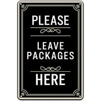 Please Leave Packages Here Vintage Metal Sign Novelty Metal Retro Wall Decor Rustic Tin Signs for Home Garden Yard Bar Pub Outdoor Man Cave Decor 8 X 12 Inch