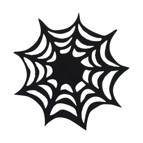 Halloween Spider Web Table Placemat, Black Felt Decorative Centerpiece for Party, Home, and Holiday Table Decor, Reusable and Easy to Clean, 15 Inch Diameter, Perfect for Spooky Celebrations