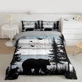 thumbnail image 2 of Homewish Safari Bear Queen Comforter Set,Jungle Wildlife Bedding Sets,Old Wooden Board Bedding Comforter Set For Boys Kids,Breathable Home Decor Reversible,3 Pieces, 2 of 8