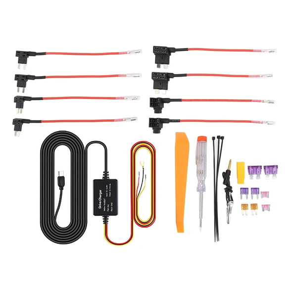 Kit de cableado para cámara de tablero Adaptador USB de 12 V-28 V a 5 V Protección contra sobrecalentamiento para Mirror Cam Navegador GPS Detector de radar TIPO C