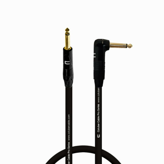 Coluber Cable 1/4" TS Male to Right Angle 1/4" TS 3-Pin Microphone Connector