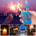 thumbnail image 4 of Dsseng Butane Torch Lighter  Double Fire Switching Lighter With Quartz Watch Metal Inflatable Windproof Blue Flame Lighter Fashion Gift Luminous  White, 4 of 5