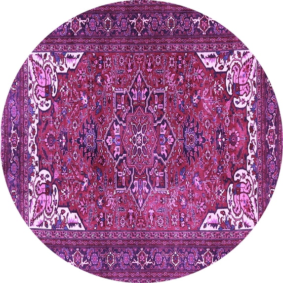 Ahgly Company Indoor Round Persian Purple Traditional Area Rugs, 3' Round