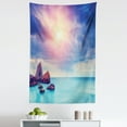 thumbnail image 1 of Beach Tapestry, Morning Scenery of Ukraine European Sunrise Retro Effect Photo, Fabric Wall Hanging Decor for Bedroom Living Room Dorm, 5 Sizes, Blush Aqua and Dark Lavender, by Ambesonne, 1 of 1